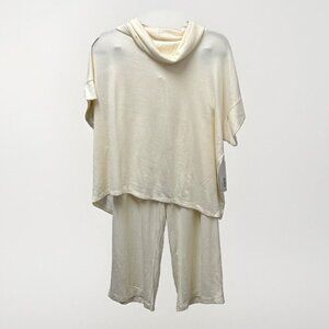 Softies Womens Pjs XS Ivory Dream Jersey Cowl Neck Lounge Set 2Pc Cozycore NWT
